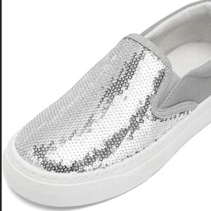 New 6Y Kids Silver Slip-On Shoes
